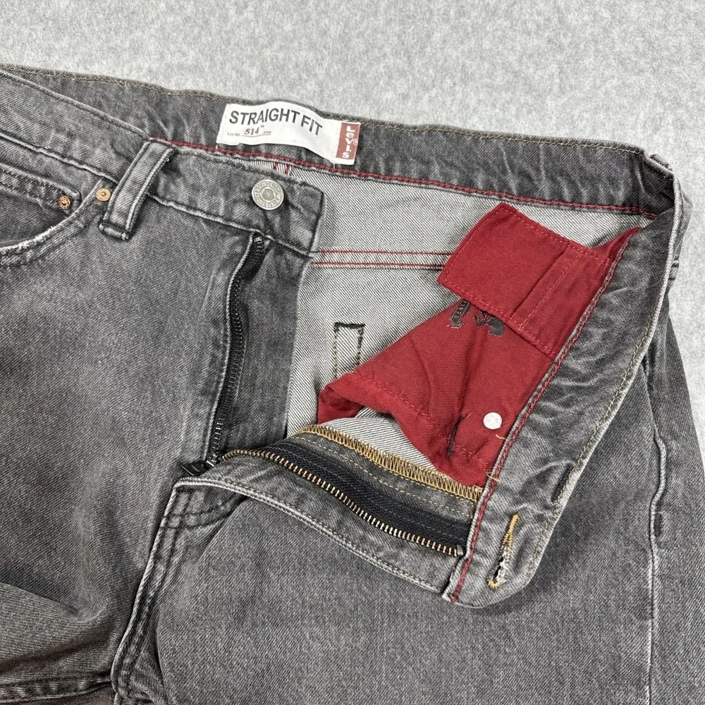 Levis 514 Jeans Men's Straight Leg Black Stretch Denim Casual 5-Pocket‎ 34x32